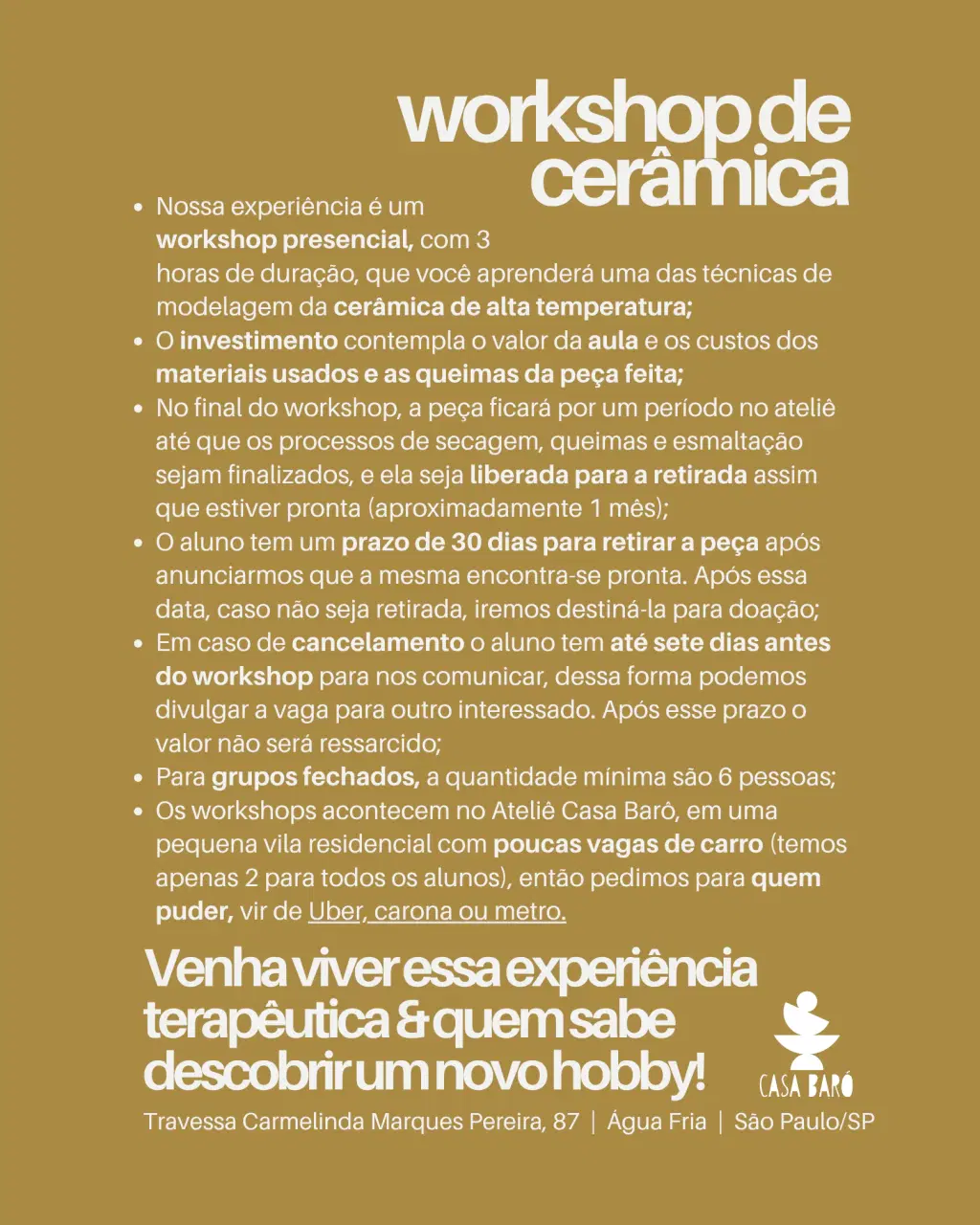 WORKSHOP DE CERÂMICA: KIT CAFÉ DA MANHÃ 2